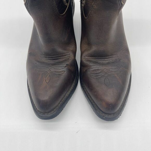 Iron Age Leather Boots Steel Toe Mid Calf Sz 6* Brown - Picture 2 of 8